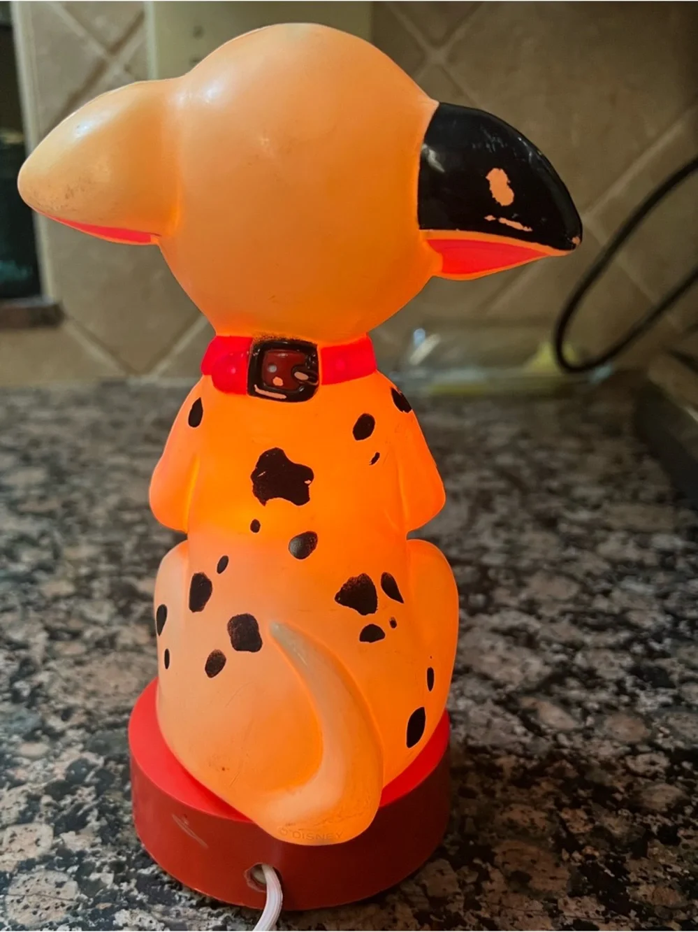Vintage Disney 101 Dalmatians Puppy Night Light‎ Lamp Works